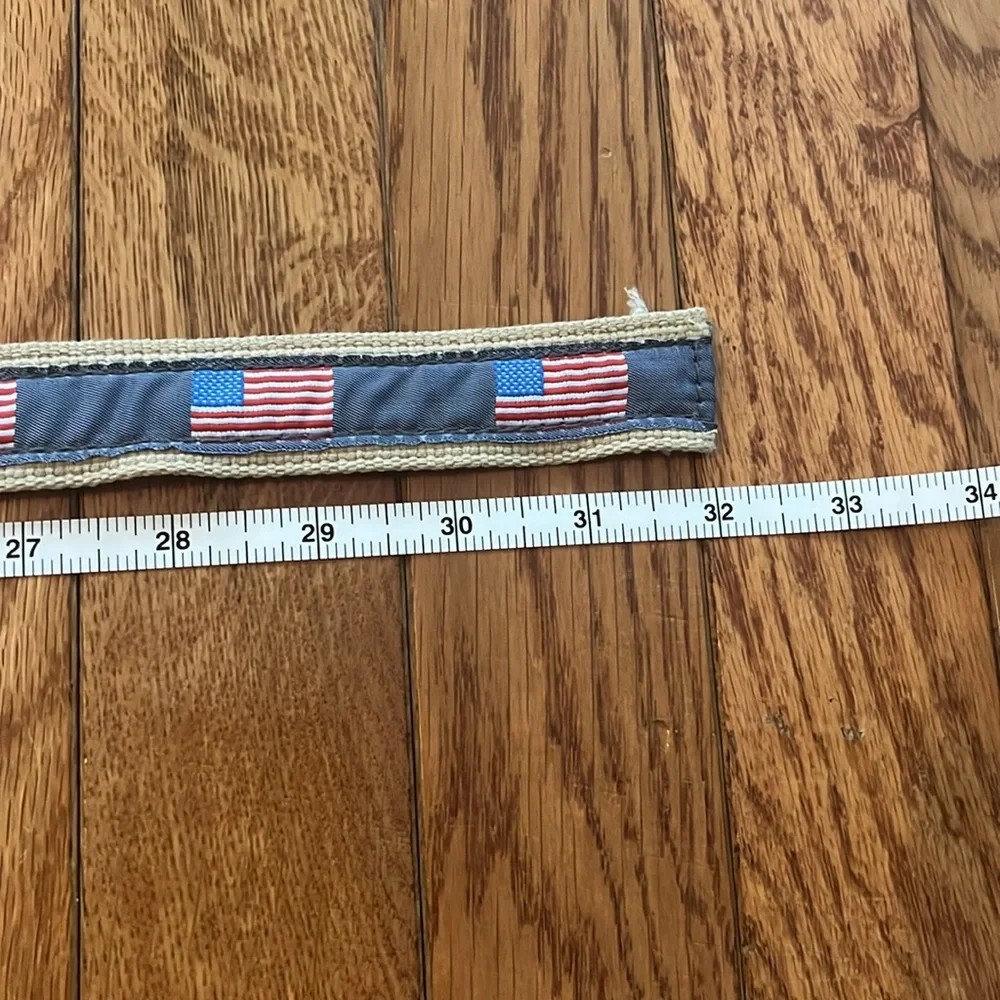 Bean‎ Belts Kids American Flag D-Ring Canvas Webbing Belt Khaki Navy L 6-8